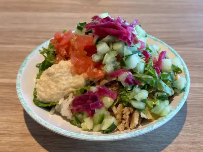 Plate of food at Aquadome market