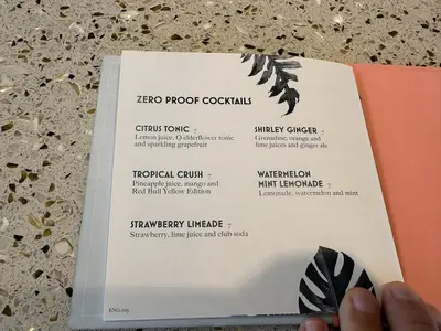 Hideaway drink menu