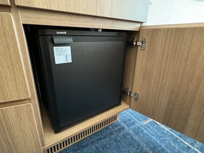 Mini cooler in the Spacious Infinite Central Park Balcony Cabin on Icon of the Seas