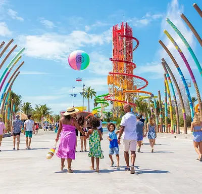 Family walking into CocoCay