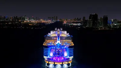 Symphony of the Seas at night