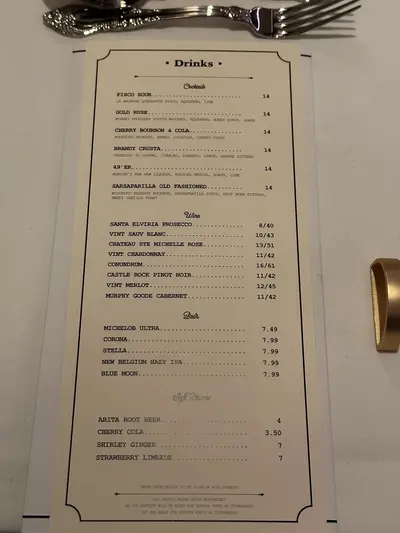 Royal Railway menu